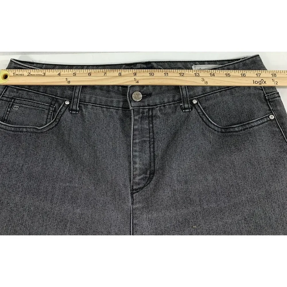 Tommy Hilfiger Jeans Womens Size 14 American Hope Bootcut Light Wash Black Denim